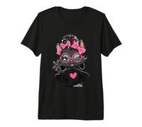 Cute Black Cat with Glasses Peace Sign Pink Bows Design Premium T-Shirt