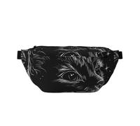 Cute Black Cat with Moon Sports Chest Bag for Men and Women, Bumbag Travel Chest Rig for Running, Hiking, Cycling, Workouts