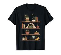 Cute Black Cats Reading Cozy Reader Book Lover Cat Bookworm T-Shirt