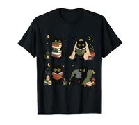 Cute Black Cats Reading Cozy Reader Book Lover Cat Bookworm T-Shirt