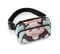 Cute Black Cow Waist Bag Fashion Fanny Bag with Adjustable Strap for Outdoor Workout Cycling Unisex, white, 20x13cm, Waist Bag