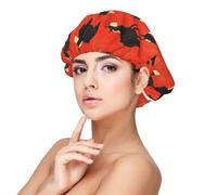 Cute Black Donkey Print Satin Silk Bonnet for Sleeping Women, Adjustable Double Layer Satin Hair Bonnet Night Sleep Cap for Curly Hair