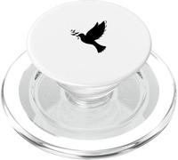 Cute Black Dove - Simple white Color Minimalist Peace Symbol PopSockets PopGrip for MagSafe