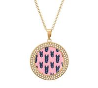 Cute Black German Shepherd Dog Women's Diamond Necklace Shiny Rhinestones Pendant Jewel Necklaces Romantic Trendy