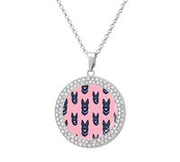 Cute Black German Shepherd Dog Women's Diamond Necklace Shiny Rhinestones Pendant Jewel Necklaces Romantic Trendy