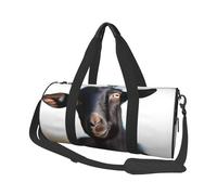 Cute Black Goat Animal Duffle Bag for Women Men Personal Item Travel Bags Canvas Weekender Overnight Bag Lightweight Sports Tote Gym Bags Carry On Luggage Bag, Black, One Size