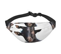 Cute Black Goat Animal Fanny Pack for Men Women Crossbody Waist Bag Everywhere Belt Bag Wallet Hip Bum Bag with Adjustable Strap Casual Chest Bag for Outdoor Hiking Cycling, Black, One Size