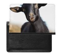 Cute Black Goat Animal Passport Holder,Compact Lightweight Waterproof Passport Cover, Portable Stylish Travel Wallet Accessories for Women Men