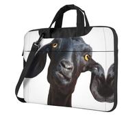 Cute Black Goat Animal Patterned 15.6 inch portable laptop bag with shoulder strap, can be worn as a crossbody bag