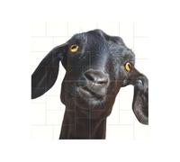 Cute Black Goat Animal Printed Square Jigsaw Puzzle 16x16 CM, Puzzle Challenging Game for Adults Gifts, Family Fun Decorative Wall Decor