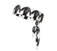 Cute Black Goat Animal Printing 1 Pieces Headband Hair Band Unisex Dry Head Tie Sport Band For Basketball Running Tennis