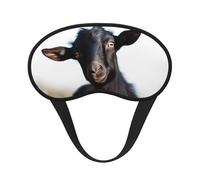 Cute Black Goat Animal Sleep Mask for Side Sleeper, Blackout Eye Mask for Women Men, Zero Pressure Sleeping Masks Soft Breathable Eye Cover Comfortable Blindfold Eyeshade for Night Sleep