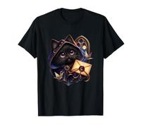 Cute Black Kitten Midnight Window Letter Close Portrait T-Shirt