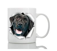 Cute Black Labrador Dog Mug - Ceramic Funny Coffee Mug - Perfect Dog Lover Gift - Cute Novelty Coffee Mug Present - Great Birthday or Christmas Surprise for Friend or Coworker, Men and Women (15oz)