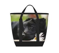Cute Black Labrador Dog Pattern,Lunch Bags Large Capacity Insulated Tote Bag For Women Men Work Picnic Travel