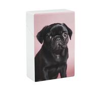 Cute Black Pug Cigarette Case Portable Novelty Cigarette Packing Box Crush Proof Waterproof Cigarette Box Novelty Gifts for Friend