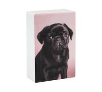 Cute Black Pug Cigarette Case Portable Novelty Cigarette Packing Box Crush Proof Waterproof Cigarette Box Novelty Gifts for Friend