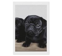 Cute Black Pug Diamond Art Kits for Adults 8"x12" DIY Diamond Painting Kit for Beginners Gem Art Painting with Round Full Drill Diamonds DIY Paint Paintings for Home Wall Decor Gift
