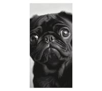 Cute Black Pug Dog Beach Towels Extra Large, Quick Dry Absorbent Multipurpose, Oversized Beach Towel, Sand Free Foldable Lightweight, Travel Towel, For Beach Pool Camping Travel Vacation, 63x31.5 in