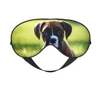 Cute Black Pug Dog Breathable Adjustable Eye Mask Effective Shading Blindfold for Sleeping with Elastic Strap