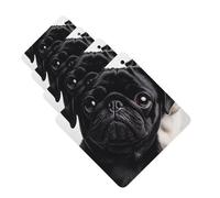 Cute Black Pug Dog Car Air Freshener Cards for Women Men 4 Pack Cute Car Accessories Long Lasting Scent Car Diffuser Hanging Auto Aromatherapy Tablets Car Fresheners Gifts