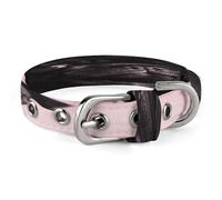 Cute Black Pug Dog Collar Adjustable Pet Collar Stainless Steel D-Ring Collar Oxford Cloth Cat Collar Strap with Metal Buckle for Small Medium Dog