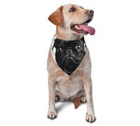 Cute Black Pug Dog Dog Bandana Pet Scarf Accessories for Small Medium Dogs Cats Photo Prop, Triangle Pet Bandanas Adjustable Puppy Bib Washable Dog Kerchief Puppy Neckerchief