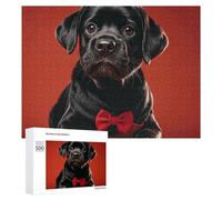 Cute Black Pug Dog Jigsaw Puzzle 500 PCS Challenging Fun Puzzles Wooden Jigsaw Puzzles for Adults Families