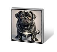 Cute Black Pug Dog Lapel Pin Fashion Brooch Pin Cute Button Badges Square Button Pins Enamel Pins Metal Pinback for Hat Shirt Clothing Bags Decoration