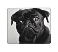 Cute Black Pug Dog Mouse Pad Waterproof Gaming Mousepad for Office Computer Mousepads for Desk Pad with Non-Slip Rubber Base Washable Cloth Mouse Mat 7 x 8.6 in