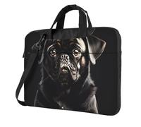 Cute Black Pug Dog Print Convenient Laptop Bags Stylish And Protective Computer Bag Style Unique
