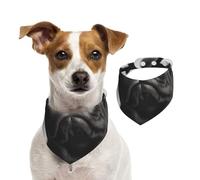 Cute Black Pug Dog Print,Dog Bandanas Cotton Pet Scarf Adjustable Bibs for Pet,M