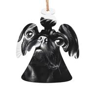 Cute Black Pug Dog -Print Handcrafted Wooden Christmas Ornaments - Double-Sided Printed Hanging Decor For Tree Home Gifts. 2PCS