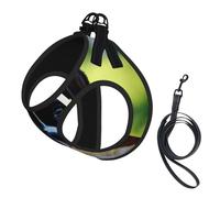 Cute Black Pug Dog Print Pet Vest Harnesses Leash Set Reflective Puppy Vest Dogs Walking Training Dog Harness
