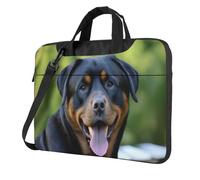Cute Black Pug Dog Print Ultra-Thin Laptop Bag 15.6 Inch With Shoulder Strap, Waterproof Computer Case Sleeve For 13, 14, 15.6 Inch Laptops,Portable Briefcase Messenger Bag For Men Women