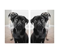 Cute Black Pug Dog Printed Passport Cover Case Passport Holder For Travel Passport Cards Protector Travel Covers Wallet Case RFID Blocking Leather Card Case for Women Men, Cute Black Pug Dog,