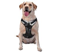 Cute Black Pug Dog Printed quick release dog harness reflective pet vest with 2 quick release buckles 4 sizes XL ideal for outdoor walks and hikes