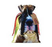 Cute Black Pug Dog Printing Christmas Drawstring Gift Bags For Xmas Birthday Wedding Party Present Sacks