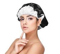Cute Black Pug Dog Satin Bonnet Silk Bonnet, Hair Bonnet For Sleeping, Soft Double Layer Silk Sleeping Cap Hair Wrap For Women Natural Hair Curly Hair Braided Hair Long Hair