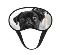 Cute Black Pug Dog Sleep Eye Mask for Women Men Soft and Comfortable Sleep Mask Blackout Sleeping Eye Cover for Travel Yoga Nap Shift Work