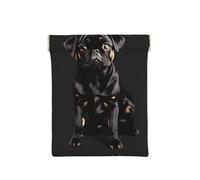 Cute Black Pug Dog Standard Scale-2_00x Coin Purse Printed Coin Organizer Change Holder Small Travel Wallet for Coins Change Headphone, Cute Dog Pug Black Standard Scale-2_00x, One Size, Modern