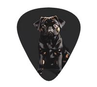 Cute Black Pug Dog-Standard-Scale-2_00x Print 12 Pieces Guitar Picks For Guitars And Ukulele, Unique Guitar Present