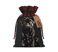 Cute Black Pug Dog-Standard-Scale-2_00x Print Christmas Wrapping Bags Xmas Drawstring With Gift Bags Christmas Presents & Party