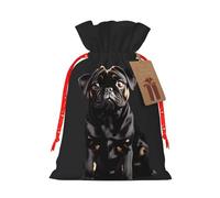 Cute Black Pug Dog-Standard-Scale-2_00x Print Drawstring Gift Reusable Bags Eco-Friendly Pouches Holiday Birthday Favors Sack