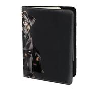 Cute Black Pug Dog-Standard-Scale-2_00x Print Passport Cover,Slim Lightweight Travel Wallet, Universal Fashion Accessory for Adults