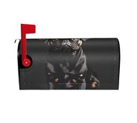 Cute Black Pug Dog-standard-scale-2_00x Print Reusable Mailbox Cover Waterproof Mailbox Decor Magnetic Sun Protection Unique