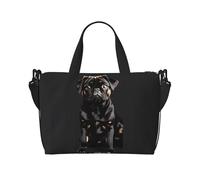 Cute Black Pug Dog-standard-scale-2_00x print Travel Duffel Bag,workout duffel bag, overnight shoulder Bag,Weekender Bag for Women Men, Black, One Size