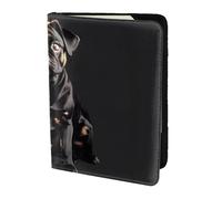 Cute Black Pug Dog-Standard-Scale-2_00x Printing Passport Holder For Travel Must Have,Passport Cover Case For Travel Accessories For Women Men, Black, One Size