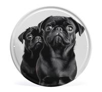 Cute Black Pug Dog Vintage Metal Signs Funny Yard Signs for Outside Retro Garden Tin Sign for Man Cave Decor Bar Farmhouse Customized Garage Sign for Wall Decor Outdoor Plaques Decorations 11.8x11.8 I