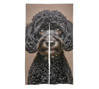 Cute Black Pug Door Curtain Blackout Doorways Curtains Divider Curtains Door Flag for Living Room,Front Doors,Sliding Doors(57 X 17 Inch)